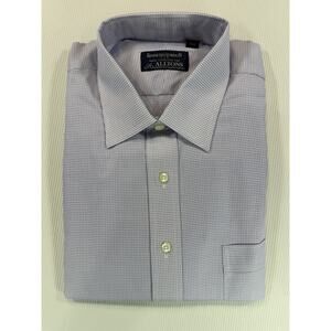 Vintage Kenneth Gordon Alltons Dress Shirt 17.5 34 USA Purple Gingham